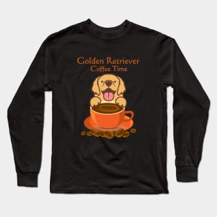 Golden Retriever Coffee Time Long Sleeve T-Shirt